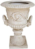 GDFStudio Noble House Adonis Outdoor Roman Chalice Garden Urn Planter in Antique White by GDFStudio