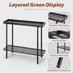 2 Tier Metal Plant Stand, Window Plant Shelves Indoor Outdoor - Image 3