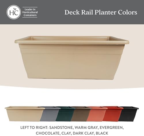 The HC Companies Deck Rail Deck Rail Planter Box, 24 Inch, Black, 1-Pack - Image 6