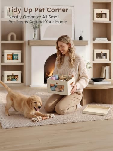 Homsorout Small Closet Storage Bins - Closet Shelf Organizer with Open Window, 4 Pack, Beige - Image 4