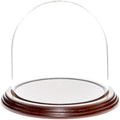 Plymor 5.5" x 5.5" Glass Display Dome Cloche (Dark Mahogany Veneer Base) by Plymor