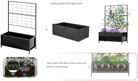 Zhongma Sturdy Raised Garden Bed with Trellis (15.75 x 35.43 x 48.8 in) for Vegetables Flower, Planter Box for Backyard Patio Balcony - Image 6