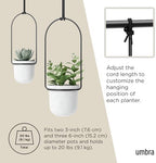Umbra Triflora Hanging Planter, Window Herb Garden, Set of 5, White/Black - Image 5