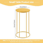 Upgraded 21.6"x9.8" Gold Pedestal Table - Accent Side Table for Living Room - Image 3
