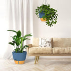 ZMTECH 12 Inch Large Self Watering Hanging Planters for Indoor Outdoor Plants - Water Level Indicator & Removable 60 Oz Reservoir, 1 Pack Plastic Hanging Basket for Window Porch Garden Balcony, Blue - Image 6