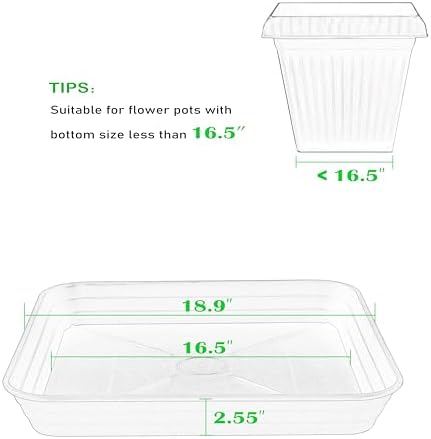 4 Pack Square Plant Saucer Tray 18 inch, Heavy Duty Plastic Plant Saucers for Indoors Outdoor, Flower Plant Drip Trays for Pots, Square Seed Starting Tray, Seedling Growing Trays - Image 2