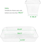 4 Pack Square Plant Saucer Tray 18 inch, Heavy Duty Plastic Plant Saucers for Indoors Outdoor, Flower Plant Drip Trays for Pots, Square Seed Starting Tray, Seedling Growing Trays - Image 2