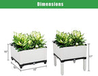 Raised Garden Bed with Legs Planters for Outdoor Plants Planter Box Elevated Garden Boxes Plant pots Perfect for Garden Patio Balcony Deck to Planting Flowers (White) - Image 6