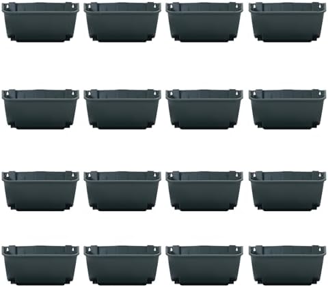 Vertical Wall Planter with 16 Pots, Hanging Garden Plant Flowerpot Holder, Stackable Wall-Mounted Planter, Balcony Planters for Flowers Vegetables Fruits (Army Green, 16 Pots) by Eapmic
