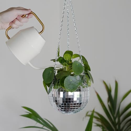 Bubblegum Stuff Disco Ball Hanging Planter (6 in) - Hanging Planters for Indoor Plants - Spherical Shaped Plant Pots with Mirrored Exterior - Available in 4-inch, 6-inch and 8-inch Sizes…… - Image 5