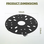12" Plant Stand with Wheels,3mm Thick Rolling Plant Caddy Plant Tray - Image 3