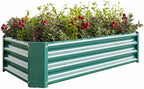 Raised Garden Bed 2 Pack, 4x2x1ft Galvanized Metal Raised Garden Beds Outdoor for Vegetables, Flowers and Herbs, Large Rectangle Planter Box for Backyard and Patio Gardening, 12 Inch Deep, Green - Image 2