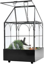 HighFree Glass Terrarium with Metal Tray, Glass Greenhouse Terrarium Kit by HighFree