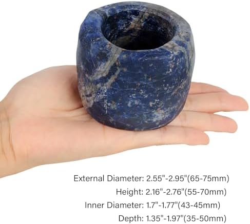 rockcloud Natural Raw Blue Sodalite Quartz Taper Tea Light Candle Holder - Image 2