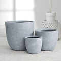 Kante Set of 3 Blue Gray Concrete Bowl Planters 18" 14" 10" Dia by Unknown