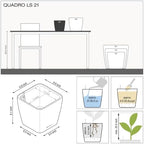 LECHUZA 16120 Quadro LS 21 Self-Watering Planter, Cream White High Gloss - Image 3