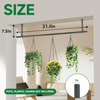 2 pcs Hanging Planters Rod, Plant Hanger Indoor for Window Ceiling, Hanging Plant Shelf for Wall Planter House Plants, Plant Shelves Metal Holder Bar 31.5 In (Pots, Plants, Chains not Included) - Image 4