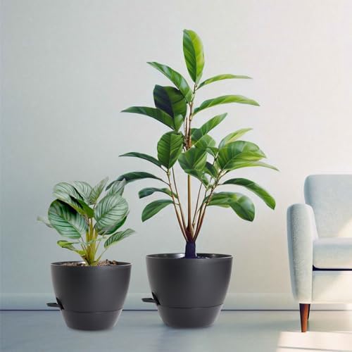 WSMKSZ 12/10/9 inch Self Watering Pots for Indoor Outdoor Plants, Set of 3 - Image 7
