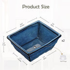 Villa Como Set of 2 Large Bonsai Pots with with Drainage Hole, 10" - Image 2