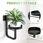 3 Pack Wall Plant Holder for Hanging Planters Indoor Outdoor Black - Image 2