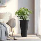Kante 2-Pack All-Weather 18" H Round Tapered Black Plastic Planters - Image 3