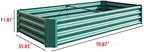 Outdoor Large Galvanized Metal Raided Garden Bed,Planter Box for Flowers Vegetables Fruit,Rectangular (Green, 6x3x1 ft) - Image 7