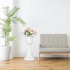 Happyyami Flower Pot Outdoor Planter Urn Flower Vase Wedding Flower Trumpet Vase Greek Column Urn Flower Pot Flower Pots for Urn Pot Decorative Urns Plastic European Style Pillar White - Image 6