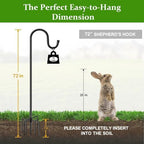 Shepherds Hooks for Outdoor with 7 Base Prongs, 72 Inches Heavy Duty Garden Bird Feeder Pole for Hanging Bird Feeder, Plant Baskets, Solar Light Lanterns, Outdoor Plant Hanger Hook,2 Packs - Image 3