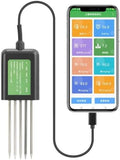 Smart Soil Sensor 5-in-1 NPK EC Moisture Temp pH Meter with APP Data Logger USB Rechargeable Soil Tester for Garden Farm(5 in 1 NPK Sensor) by Unknown