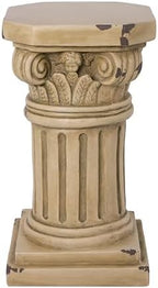 Christopher Knight Home 18.50" H Ionic Pedestal Plant Stand MGO Decorative Side Table Indoor Outdoor Entryway Garden Living Room Patio Sculpture Base, Antique Yellow - Image 4