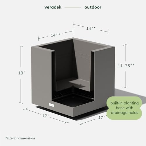 Veradek Block Series Cube Planter - Square Outdoor Planter - Image 2