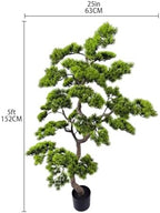5ft Artificial Bonsai Tree - Large Faux Plants Indoor with Ceramic Pot, Realistic Fake Plants Decor for Home Office, Living Room, Farmhouse Zen Decor - Image 2