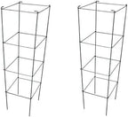 46" Height 12" Width 2PCS Galvanized Square Folding Tomato Cage,Plant Support Stake Tower by MTBSUPPLY