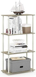 Furinno Turn-N-Tube 4-Tier Multipurpose Shelf Display Rack, Classic Tubes, Sonoma Oak/White by Furinno-FitsYourSpaceFitsYourBudget