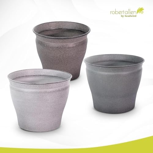 Headwind Natural Ironstone Timberline - 12" Slate Grey Decorative Planter for Outdoor Pots for Plants – Modern Indoor Plant Pots, Large & Small Planters for Indoor Plants by Robert Allen 2-Pack - Image 7