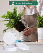 Large Ceramic Plant Saucer and Small Terracotta Pot Plant Saucer - 4 Pcs 7 Inch White Ceramic Plant Tray and 4 pcs 8 Inch Terracotta Plant Saucer for 4,6,7 Inch Plant Pots with Drainage Hole and Gre - Image 6