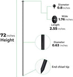 72 Inch Garden Stake Netting Support, Black Heavy Duty Powder Coated Steel Frame for Garden Fencing, Plant & Crop Protection from Wildlife (12 Sets) - Image 5