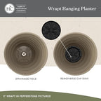 The HC Companies Wrapt Hanging Planter, 13 Inch, Black, 2-Pack - Image 3