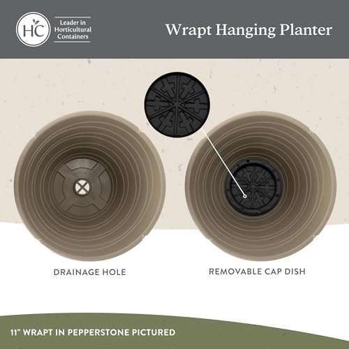The HC Companies Wrapt Hanging Planter, 13 Inch, Black, 2-Pack - Image 3