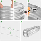 Land Guard 8×2×2ft Galvanized Raised Garden Bed Kit, Raised Garden Boxes Outdoor, Oval Metal Raised Garden Beds for Vegetables, Silver - Image 4