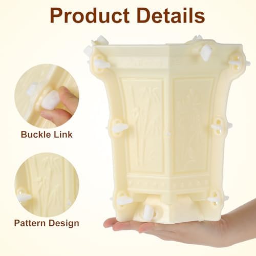 SEWACC Hexagonal Concrete Planter Mold Flower Pot Making Mold for DIY Crafts Epoxy Resin and Clay Home Garden Decor Casting Tool 10.62 X 9.05 X 8.66 in - Image 3