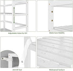 Bamjoy Bamboo Shelf, 6 Tier Bookcase Storage Shelves, Tall Book Rack Shelving Unit, Multipurpose Storage Display Shelf Adjustable Storage Rack for Bathroom Home Office Living Room Kitchen, White - Image 7