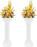 2PCS Columns and Pillars, Wedding Roman Column Wedding Landscaping Plastic Roman Pillar Artistic Roman Column Statue Party Flowerpot Holder for Wedding Event Party Decor (2Pcs Ornate Column) by Unknown