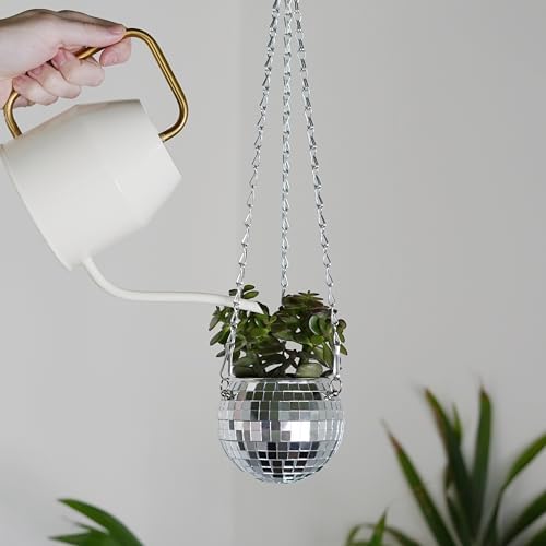 Bubblegum Stuff Disco Ball Hanging Planter (4 in) - Hanging Planters for Indoor Plants - Spherical Shaped Plant Pots with Mirrored Exterior - Available in 4-inch, 6-inch and 8-inch Sizes…… - Image 5