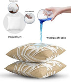 Outdoor Pillow Waterproof 1 Pack, Tropical Palm Tree Patio Throw Pillows for Couch Bed Sofa with Insert, Vintage Tan Exotic Botanical Plants Decorative Travel/Reading/Camping Pillow Set 18x18 Inch - Image 7
