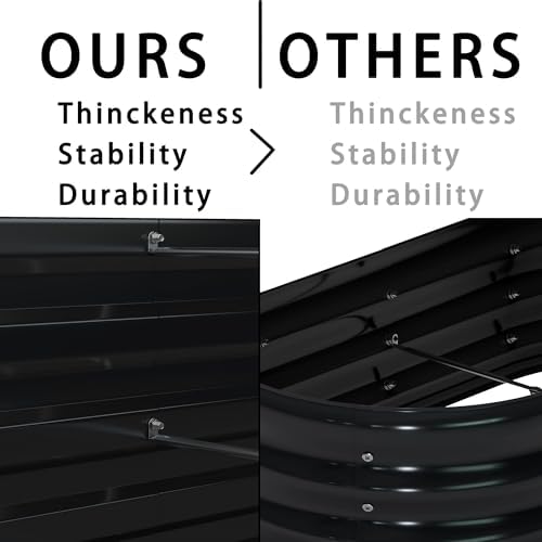 Foxlang 12x4x1ft(2 Pack) Galvanized Raised Garden Bed,Outdoor Planter Box Metal Patio Kit Planting Bed for Vegetables Flowers Herb,Black - Image 3