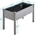 Yaheetech Raised Garden Bed 2Pcs Elevated Wood Planter Box Outdoor, Gray - Image 3