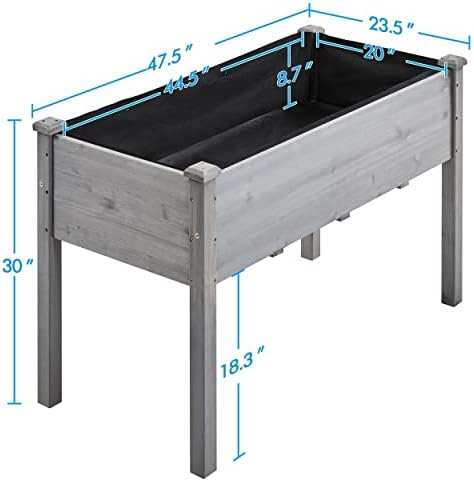 Yaheetech Raised Garden Bed 2Pcs Elevated Wood Planter Box Outdoor, Gray - Image 3