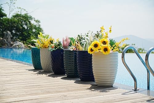 17" Ceramic Planter, 17 Inch, Milk White - Image 2