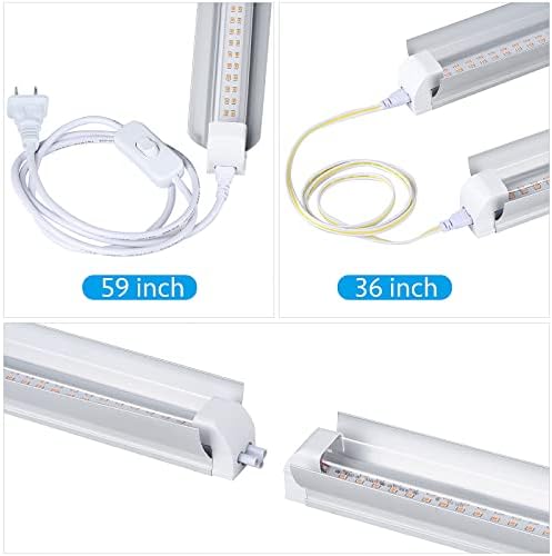 Grow Light for Indoor Plants,4ft T8, 180W(4 x 45W, 1080W Equivalent), Super Bright, Full Spectrum Sunlight Plant Light, LED Grow Lights for Indoor Plants, Greenhouse, 4-Pack - Image 3